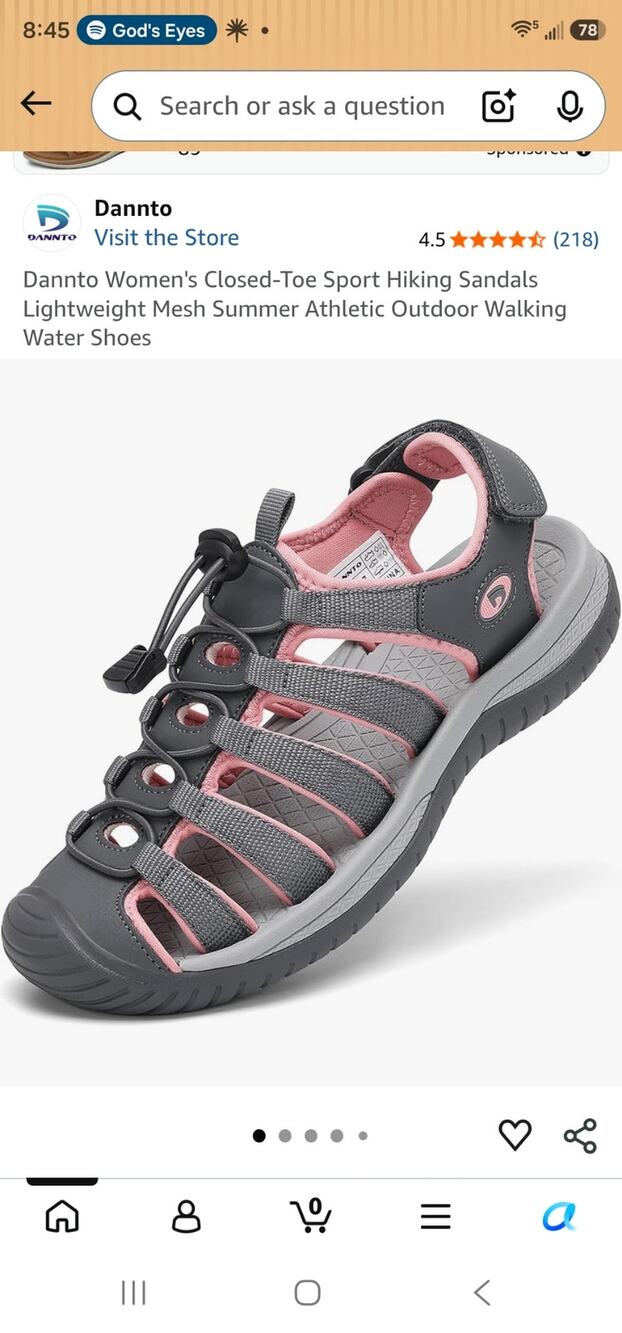 Dannto Women's sz 8.5 ClosedToe Hiking Sandals Lightweight Mesh Outdoor Walking